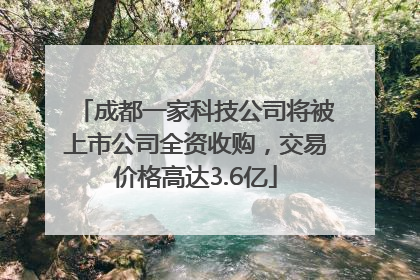 成都一家科技公司将被上市公司全资收购，交易价格高达3.6亿