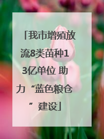 我市增殖放流8类苗种13亿单位 助力“蓝色粮仓”建设