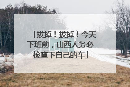 拔掉！拔掉！今天下班前，山西人务必检查下自己的车