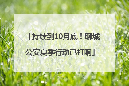 持续到10月底！聊城公安夏季行动已打响