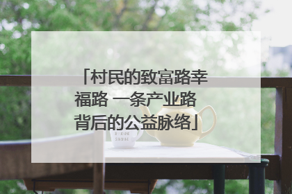 村民的致富路幸福路 一条产业路背后的公益脉络