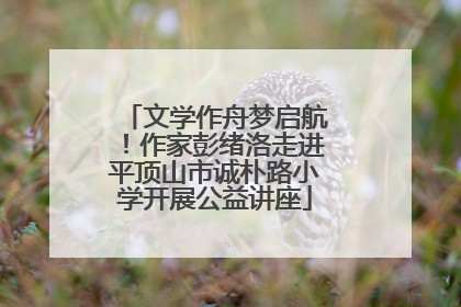 文学作舟梦启航！作家彭绪洛走进平顶山市诚朴路小学开展公益讲座