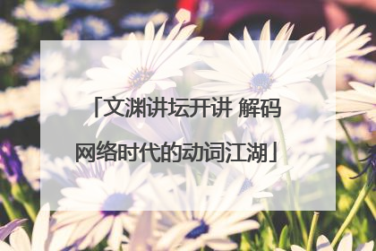 文渊讲坛开讲 解码网络时代的动词江湖