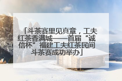 斗茶赛里见真章，工夫红茶香满城——首届“诚信杯”福建工夫红茶民间斗茶赛成功举办