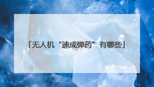 无人机“速成弹药”有哪些