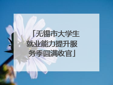 无锡市大学生就业能力提升服务季圆满收官