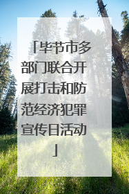 毕节市多部门联合开展打击和防范经济犯罪宣传日活动