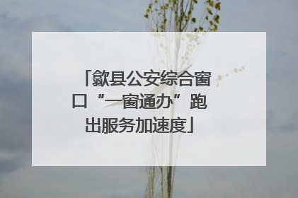 歙县公安综合窗口“一窗通办”跑出服务加速度