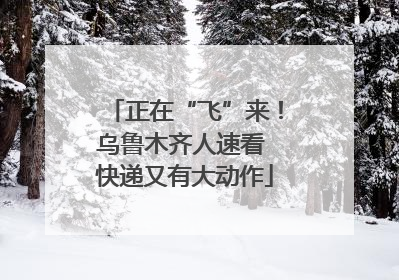 正在“飞”来！乌鲁木齐人速看 快递又有大动作