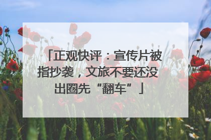 正观快评：宣传片被指抄袭，文旅不要还没出圈先“翻车”