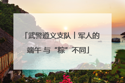 武警遵义支队︱军人的端午 与“粽”不同