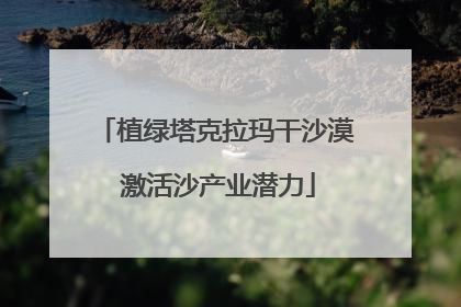 植绿塔克拉玛干沙漠 激活沙产业潜力