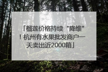 榴莲价格持续“降维”！杭州有水果批发商户一天卖出近2000箱
