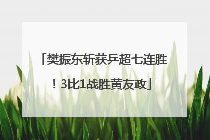 樊振东斩获乒超七连胜！3比1战胜黄友政