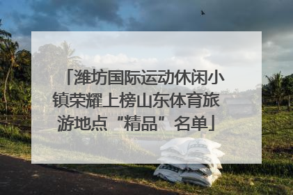 潍坊国际运动休闲小镇荣耀上榜山东体育旅游地点“精品”名单