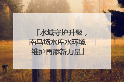 水域守护升级，南马场水库水环境维护再添新力量