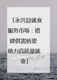 永兴县就业服务市场：搭建供需桥梁 助力高质量就业