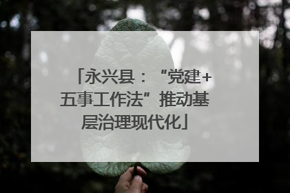永兴县：“党建+五事工作法”推动基层治理现代化