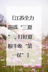 江苏全力迎战“三夏”，打好夏粮丰收“第一仗”