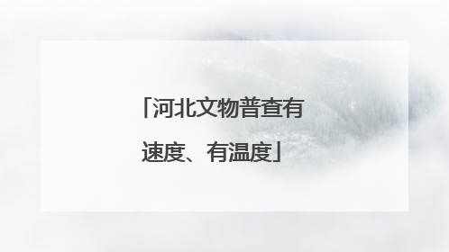 河北文物普查有速度、有温度