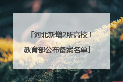 河北新增2所高校！教育部公布备案名单
