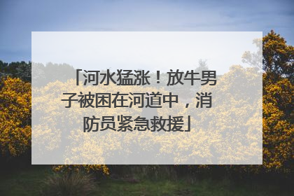 河水猛涨！放牛男子被困在河道中，消防员紧急救援