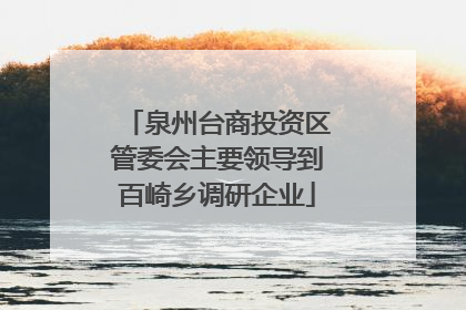 泉州台商投资区管委会主要领导到百崎乡调研企业