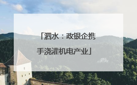 泗水：政银企携手浇灌机电产业