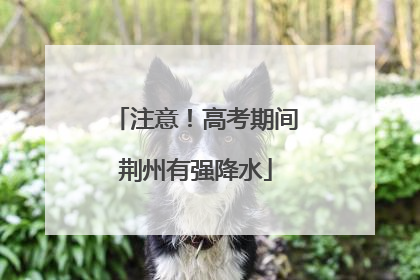 注意！高考期间荆州有强降水