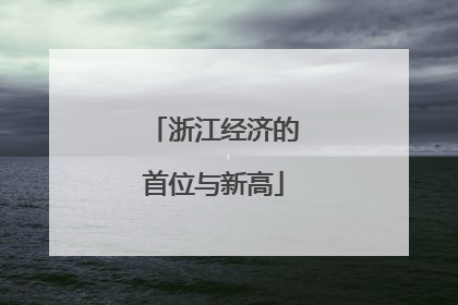 浙江经济的首位与新高