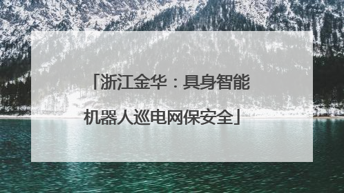 浙江金华：具身智能机器人巡电网保安全