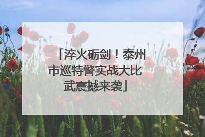 淬火砺剑！泰州市巡特警实战大比武震撼来袭