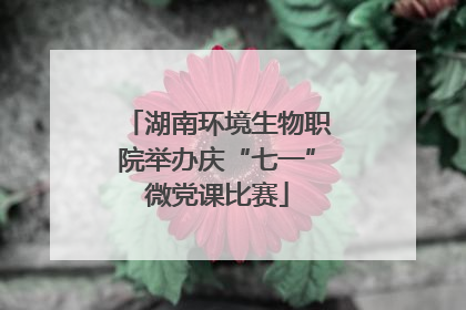 湖南环境生物职院举办庆“七一”微党课比赛
