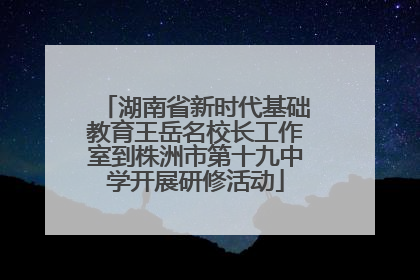 湖南省新时代基础教育王岳名校长工作室到株洲市第十九中学开展研修活动