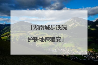 湖南城步铁腕护耕地保粮安