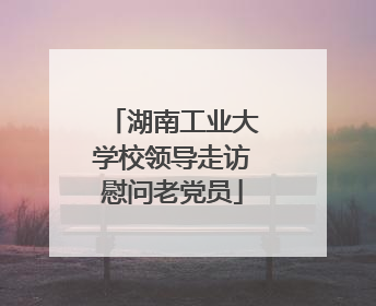 湖南工业大学校领导走访慰问老党员