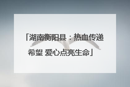 湖南衡阳县：热血传递希望 爱心点亮生命