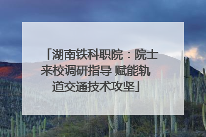 湖南铁科职院：院士来校调研指导 赋能轨道交通技术攻坚