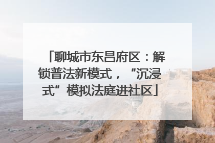 聊城市东昌府区：解锁普法新模式，“沉浸式”模拟法庭进社区