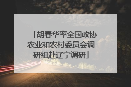 胡春华率全国政协农业和农村委员会调研组赴辽宁调研
