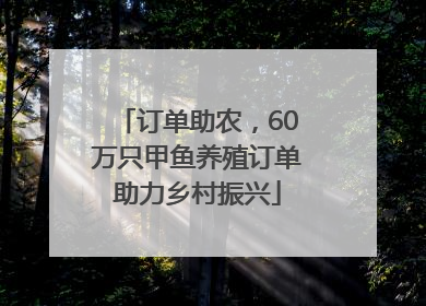 订单助农，60万只甲鱼养殖订单助力乡村振兴