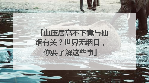 血压居高不下竟与抽烟有关？世界无烟日，你要了解这些事
