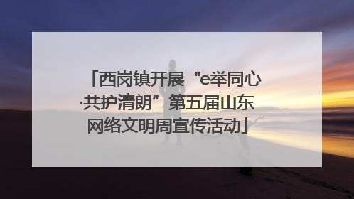 西岗镇开展“e举同心·共护清朗”第五届山东网络文明周宣传活动