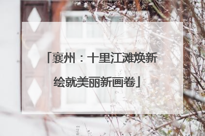 襄州：十里江滩焕新 绘就美丽新画卷