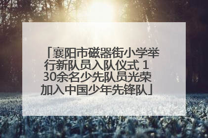 襄阳市磁器街小学举行新队员入队仪式 130余名少先队员光荣加入中国少年先锋队