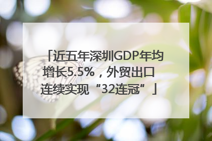 近五年深圳GDP年均增长5.5%，外贸出口连续实现“32连冠”