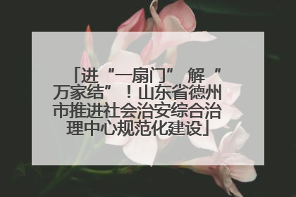 进“一扇门” 解“万家结”！山东省德州市推进社会治安综合治理中心规范化建设