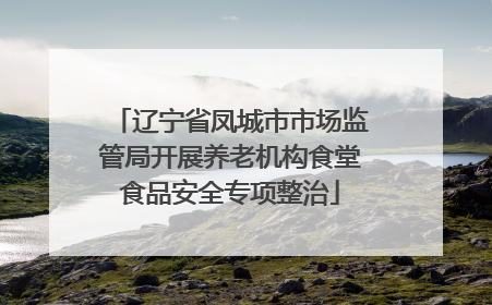 辽宁省凤城市市场监管局开展养老机构食堂食品安全专项整治