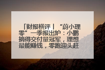 财报横评丨“蔚小理零”一季报出炉：小鹏摘得交付量冠军，理想最能赚钱，零跑迎头赶上，蔚来还在调整