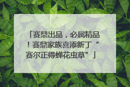 赛鼎出品，必属精品！赛鼎家族喜添新丁“赛尔正得蝉花虫草”